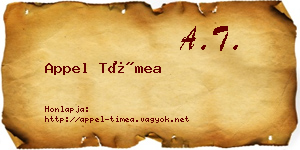 Appel Tímea névjegykártya